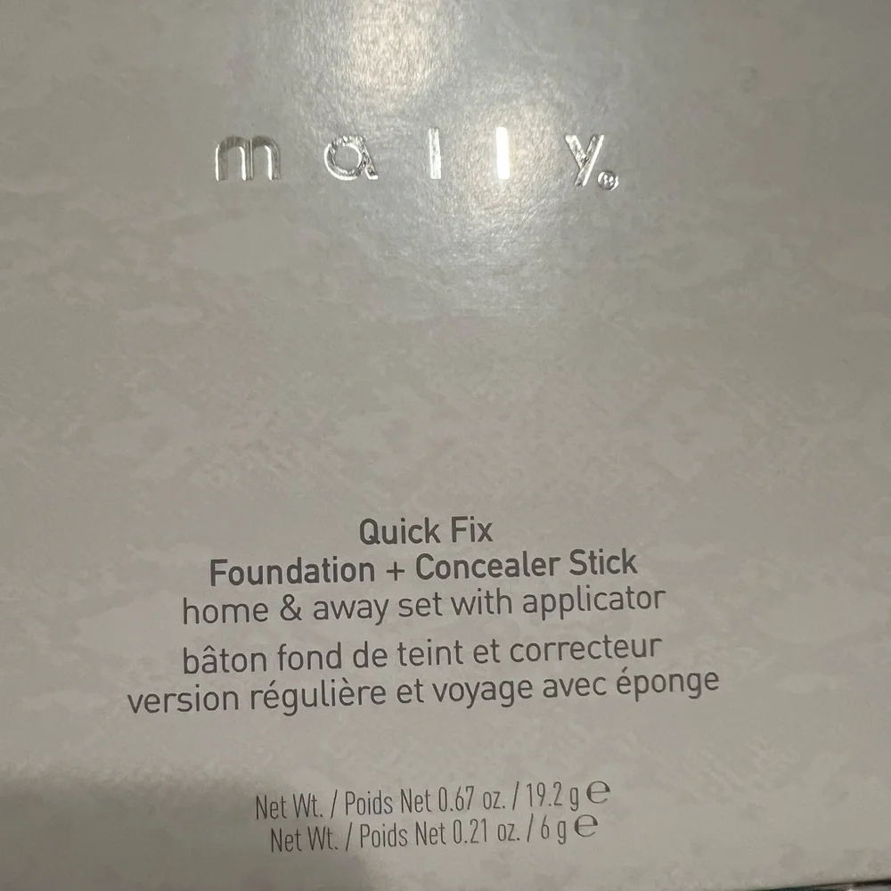 MALLY Quick Fix Foundation & Concealer Stick w/Applicator Set , Medium, NIB